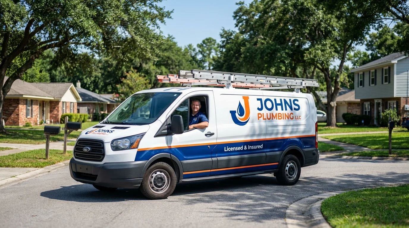 Johns Plumbing LLC service van in New Richmond, WI
