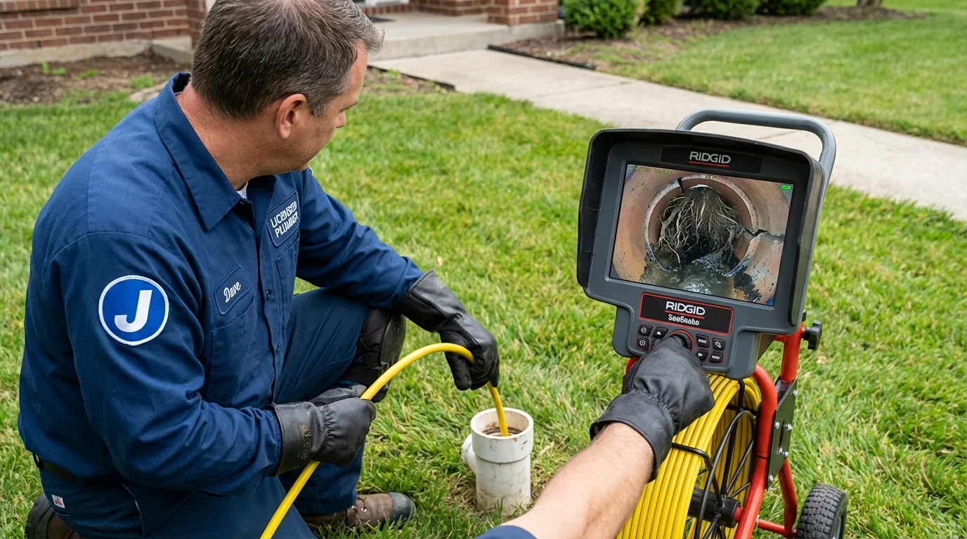 Sewer camera inspection being performed by Johns Plumbing LLC in New Richmond